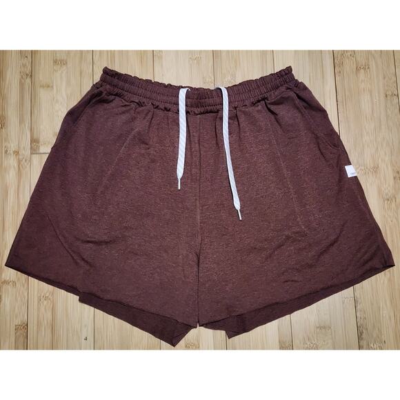 Vuori Boyfriend Performance Shorts Small Maroon Dream Knit Relaxed Yoga VW3007 - Picture 1 of 8